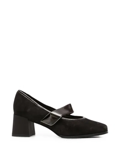 Linda Baumann Suede Block-heel Pumps In Black
