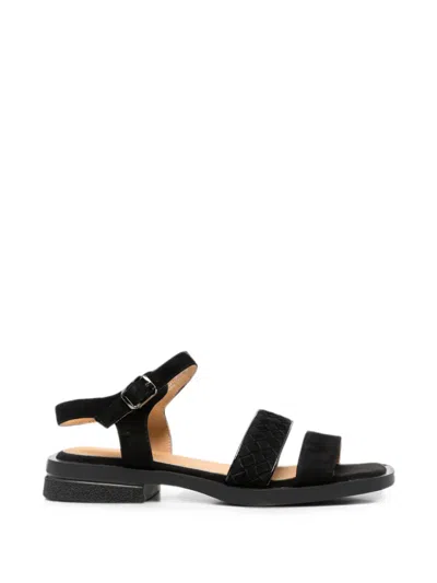 Linda Baumann Woven-strap Buckle-fastening Sandals In Black
