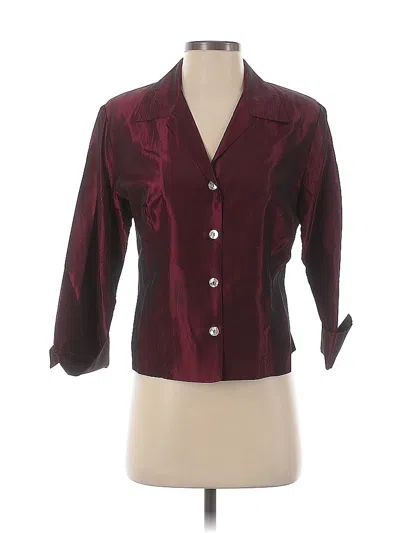 Pre-owned Linda Bertozzi 3/4 Sleeve Button Down Shirt In Burgundy