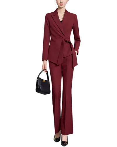 Linda Charm 2pc Blazer & Pant Set In Red