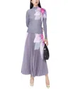 Linda Charm 2pc Blouse & Skirt Set In Purple