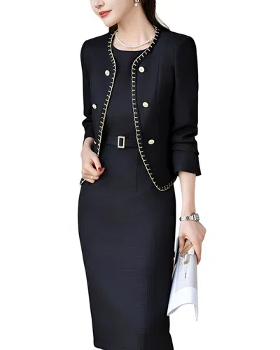 Linda Charm 2pc Jacket & Dress Set In Black