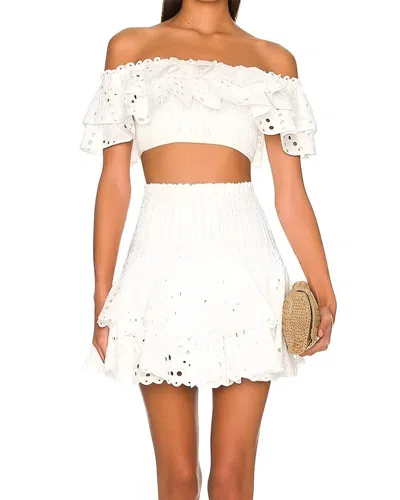 Linda Charm 2pc Top & Mini Skirt Set In White