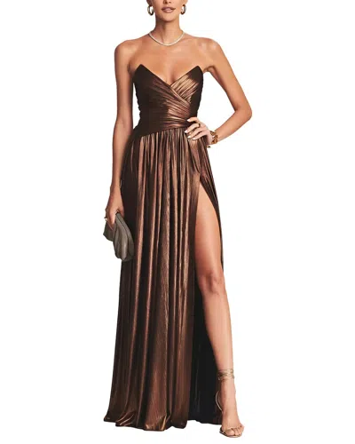 Linda Charm Embellished Maxi Dress In Brown
