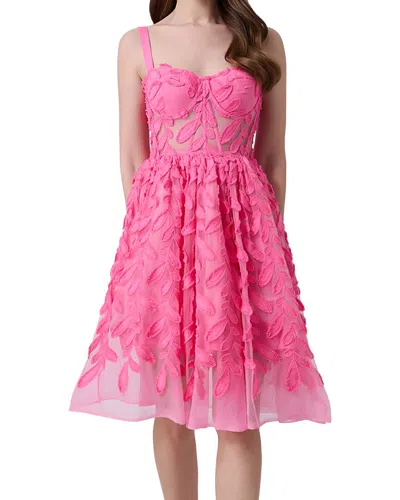 Linda Charm Embellished Midi Dress In Rose Red