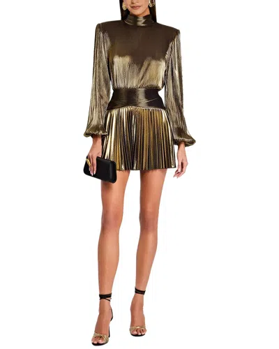 Linda Charm Embellished Mini Dress In Golden
