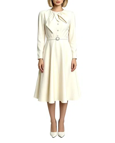 Linda Charm Long Sleeve Midi Dress In Brown