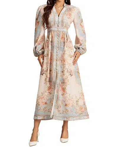 Linda Charm Midi Dress In Neutral