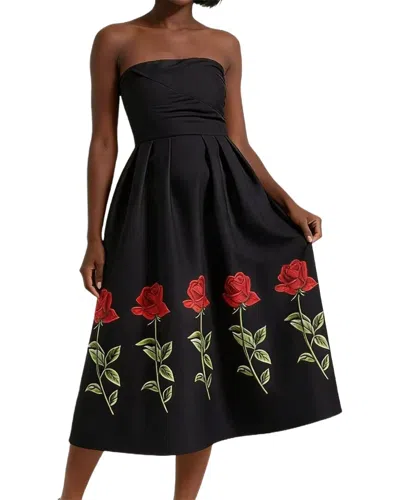 Linda Charm Midi Dress In Black