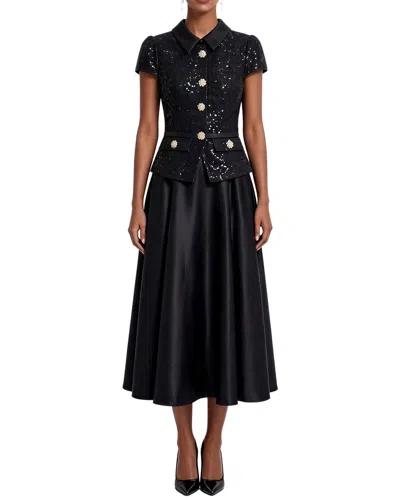 Linda Charm Midi Dress In Black