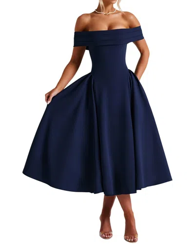 Linda Charm Midi Dress In Blue