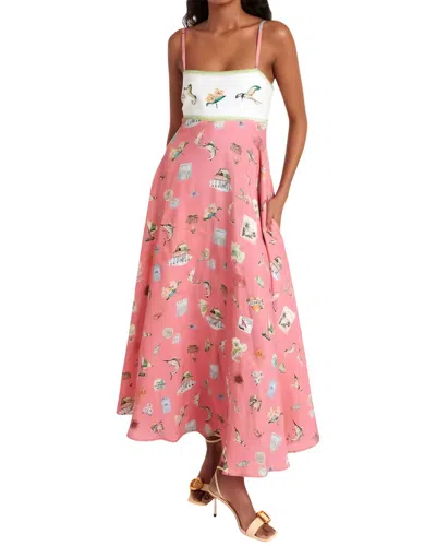 Linda Charm Midi Dress In Pink
