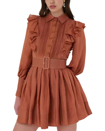 Linda Charm Mini Dress In Brown