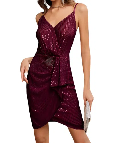 Linda Charm Mini Dress In Burgundy