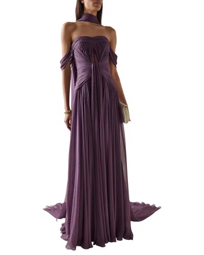 Linda Charm Off-the-shoulder Maxi Dress In Purple
