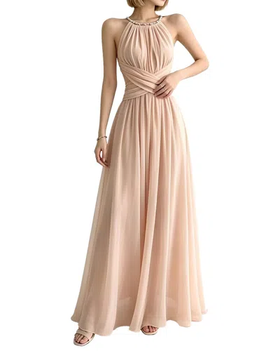 Linda Charm Sleeveless Maxi Dress In Brown
