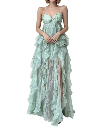 Linda Charm Sleeveless Maxi Dress In Blue