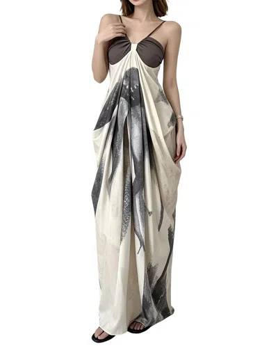 Linda Charm Sleeveless Maxi Dress In Gray