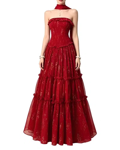 Linda Charm Sleeveless Maxi Dress In Red