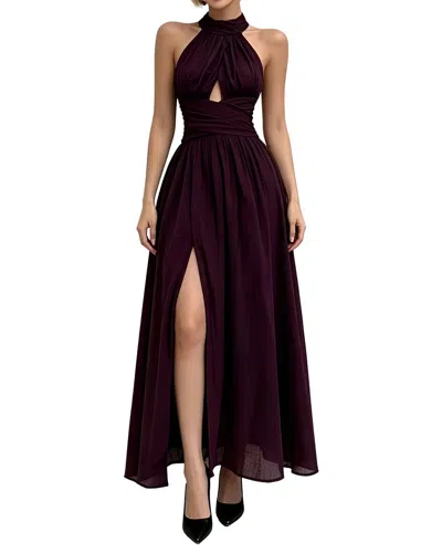 Linda Charm Sleeveless Maxi Dress In Burgundy