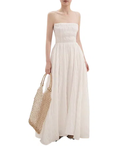 Linda Charm Sleeveless Midi Dress In White