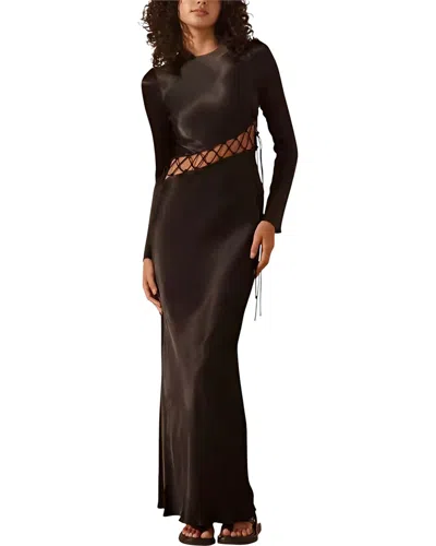 Linda Charm Solid Maxi Dress In Brown