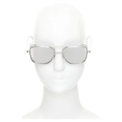 Pre-owned Linda Farrow 2026 Baret Explorer Lfl1631 White Gold Titanium Shield Sunglasses