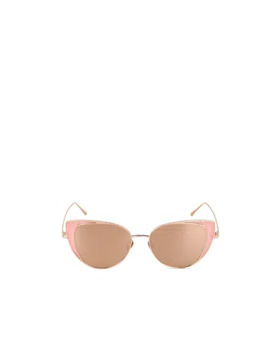 Linda Farrow 855 C6 Sunglasses In Gold
