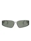 Linda Farrow Alexis Biker-frame Sunglasses In White