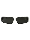 Linda Farrow Alexis Sunglasses In White/lightgold/grey