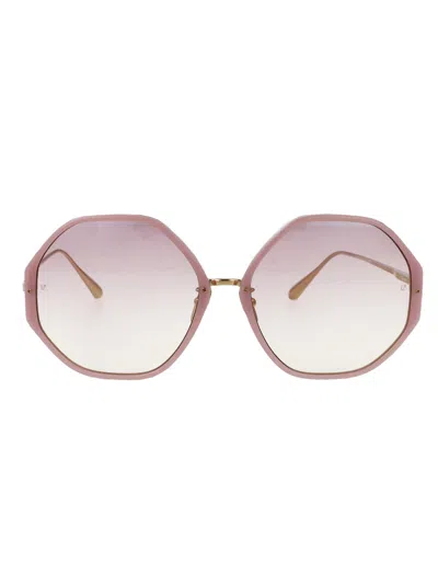 Linda Farrow Sunglasses In Lilac/lightgold/lilacgrad