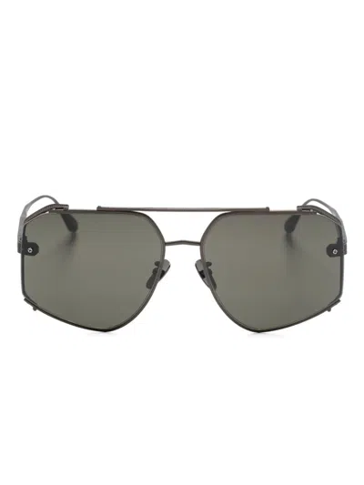 Linda Farrow Amar Pilot-frame Sunglasses In Black
