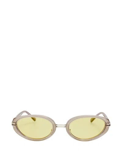 Linda Farrow Ambra Oval-frame Sunglasses In Neutral