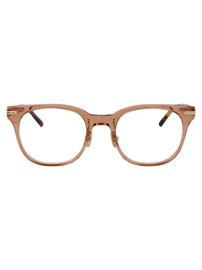 Linda Farrow Arch Glasses In Crystal Pink Havana
