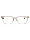Linda Farrow Ash/ Camo T-shell / Light Gold Opt Acetate + Metal Glasses In Multi