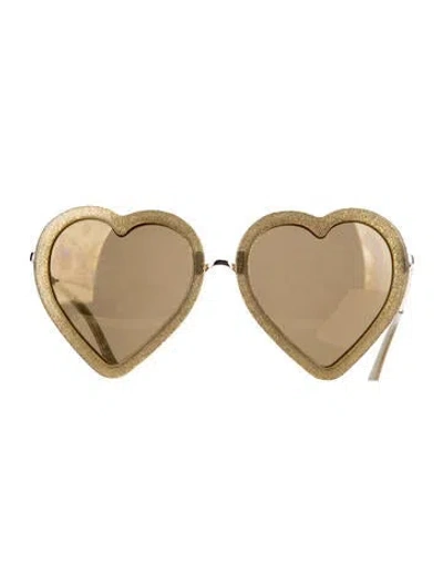 Pre-owned Linda Farrow Aviator Mirrored Sunglasses In Gold/white