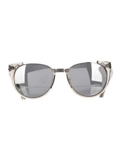 Pre-owned Linda Farrow Aviator Mirrored Sunglasses In White
