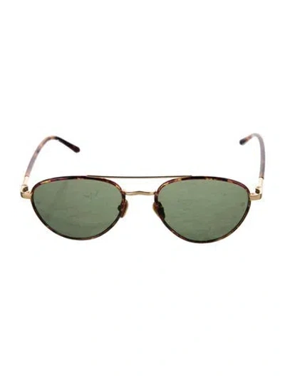 Pre-owned Linda Farrow Aviator Tinted Sunglasses In Brown
