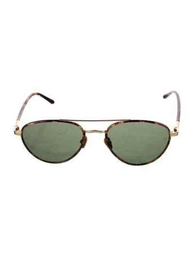 Pre-owned Linda Farrow Aviator Tinted Sunglasses In Brown