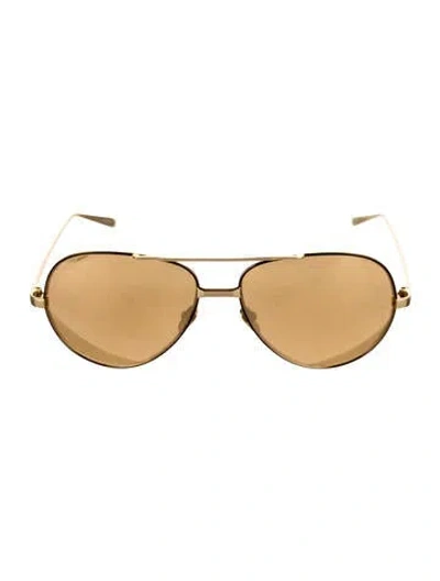 Pre-owned Linda Farrow Aviator Tinted Sunglasses In Gold