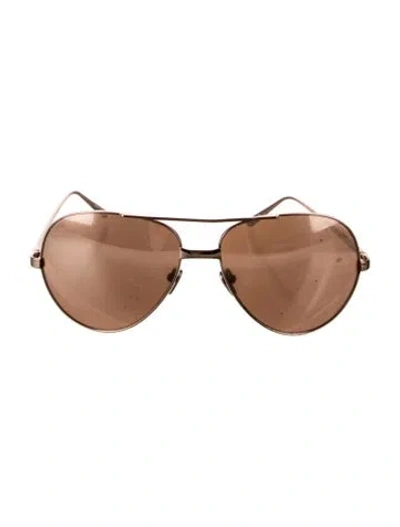 Pre-owned Linda Farrow Aviator Tinted Sunglasses In Gold