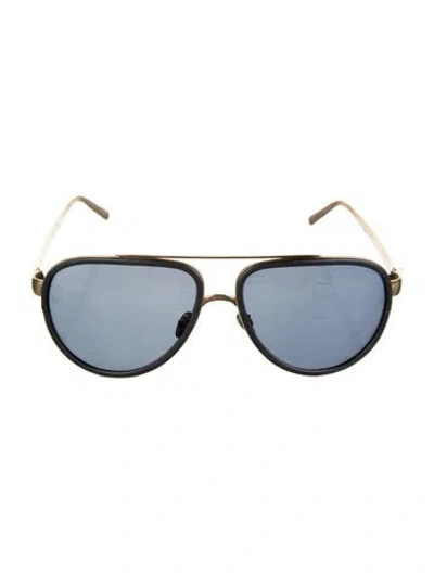 Pre-owned Linda Farrow Aviator Tinted Sunglasses In Gold