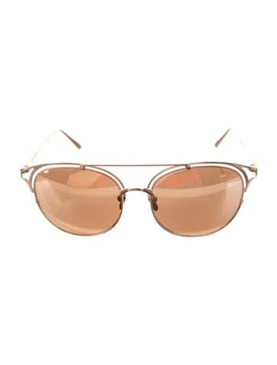 Pre-owned Linda Farrow Aviator Tinted Sunglasses In Metallic/pink