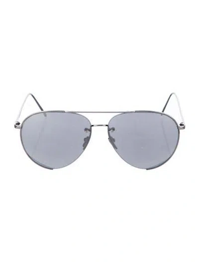 Pre-owned Linda Farrow Aviator Tinted Sunglasses In Silver