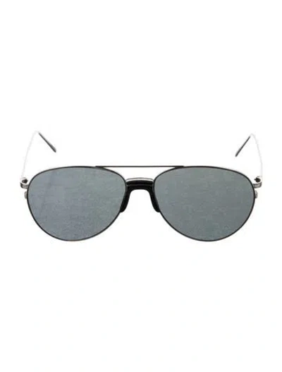 Pre-owned Linda Farrow Aviator Tinted Sunglasses In Silver
