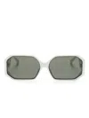 Linda Farrow Bailey Geometric-frame Sunglasses In 白色