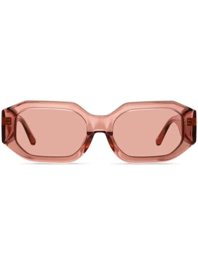 Linda Farrow Blake Oval-lenses Sunglasses In Pink