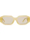 Linda Farrow Blake Oval-lenses Sunglasses In Yellow