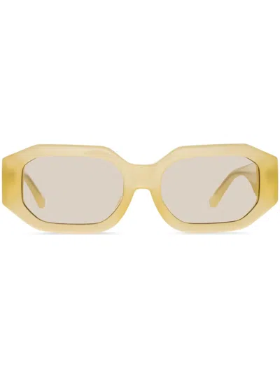 Linda Farrow Blake Oval-lenses Sunglasses In Yellow