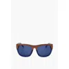 Linda Farrow Phillip Lim Wayfarer Sunglasses With Wood Effect Detail